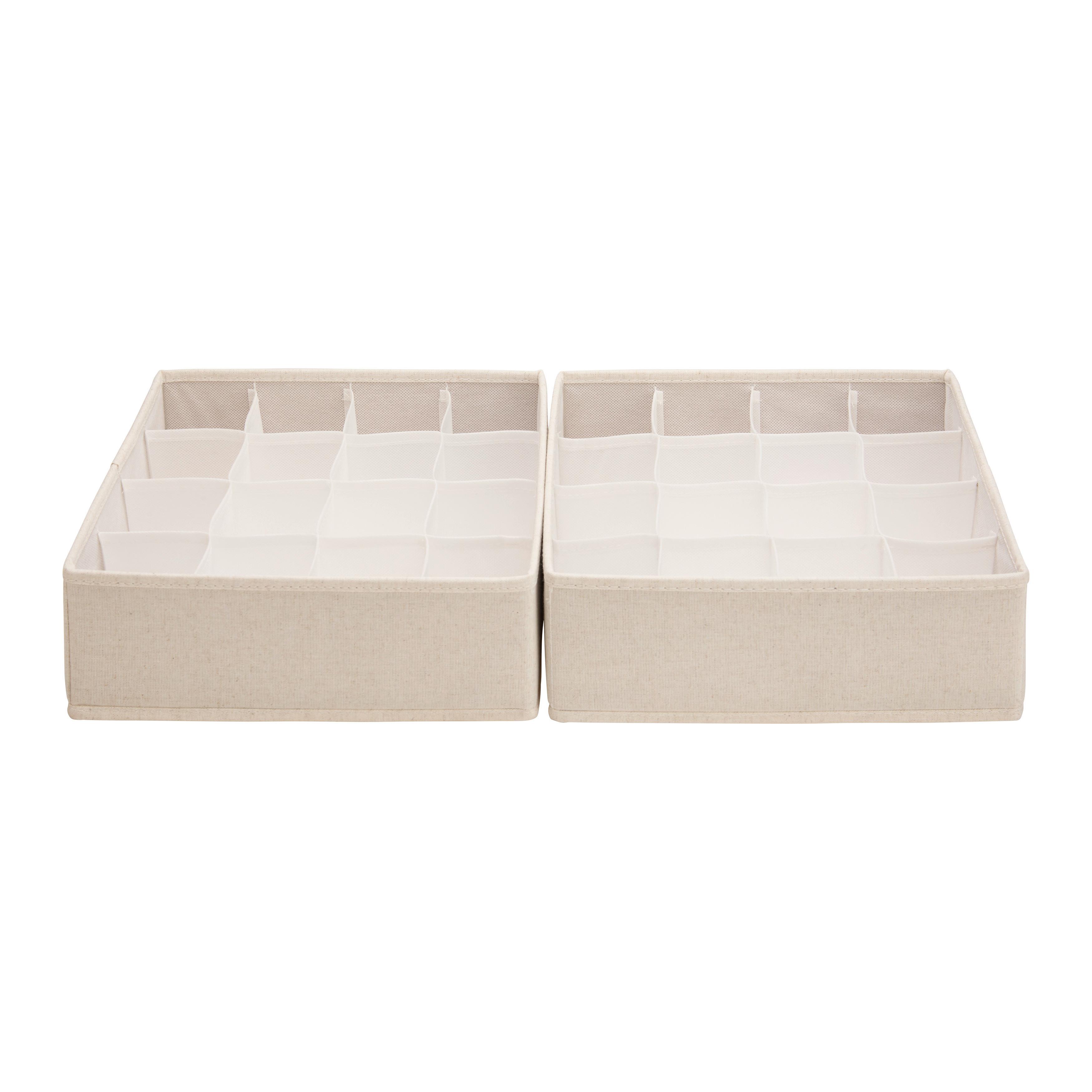 Sada úložných boxov 2 ks - béžová, Modern, textil/papier (28/10.5/28cm) - Mömax
