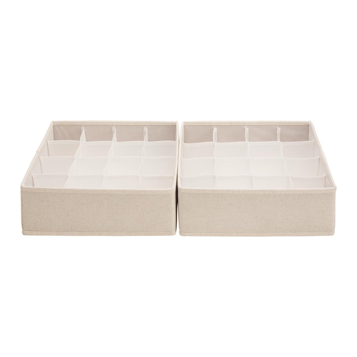 Sada úložných boxov 2 ks - béžová, Modern, textil/papier (28/10.5/28cm) - Mömax