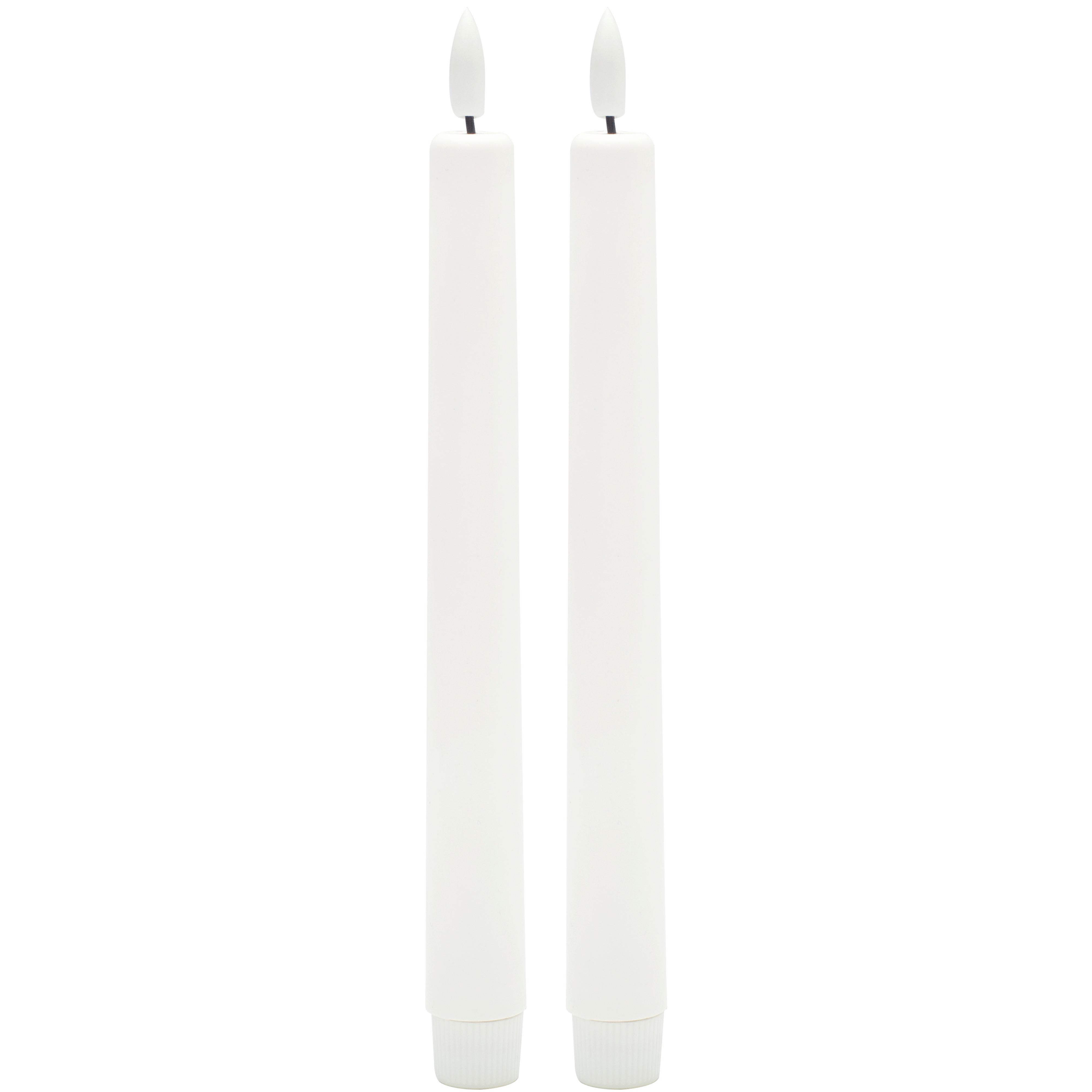 Dlhá sviečka RINA - biela, plast/prírodné materiály (2,2/22cm) - Mömax