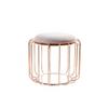 Beistelltisch/pouf 2 In 1 Comfortable Rosé/hellviolett - Grau/Kupferfarben, Basics, Glas/Holzwerkstoff (50/50/45cm) - Kayoom