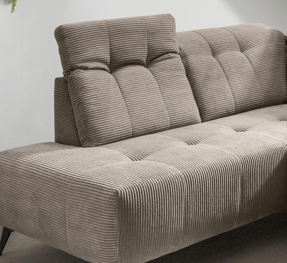 Ecksofa Fiore, Graubraun S: 200x272 cm - Graubraun/Schwarz, MODERN, Textil (200/272cm) - Livetastic