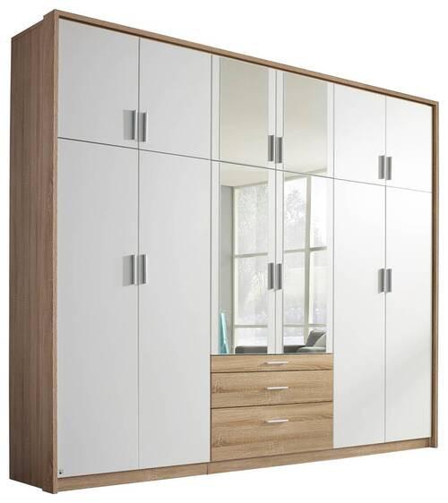 Drehtürenschrank Mit Spiegel + Laden 275cm Hildesheim, Weiß
