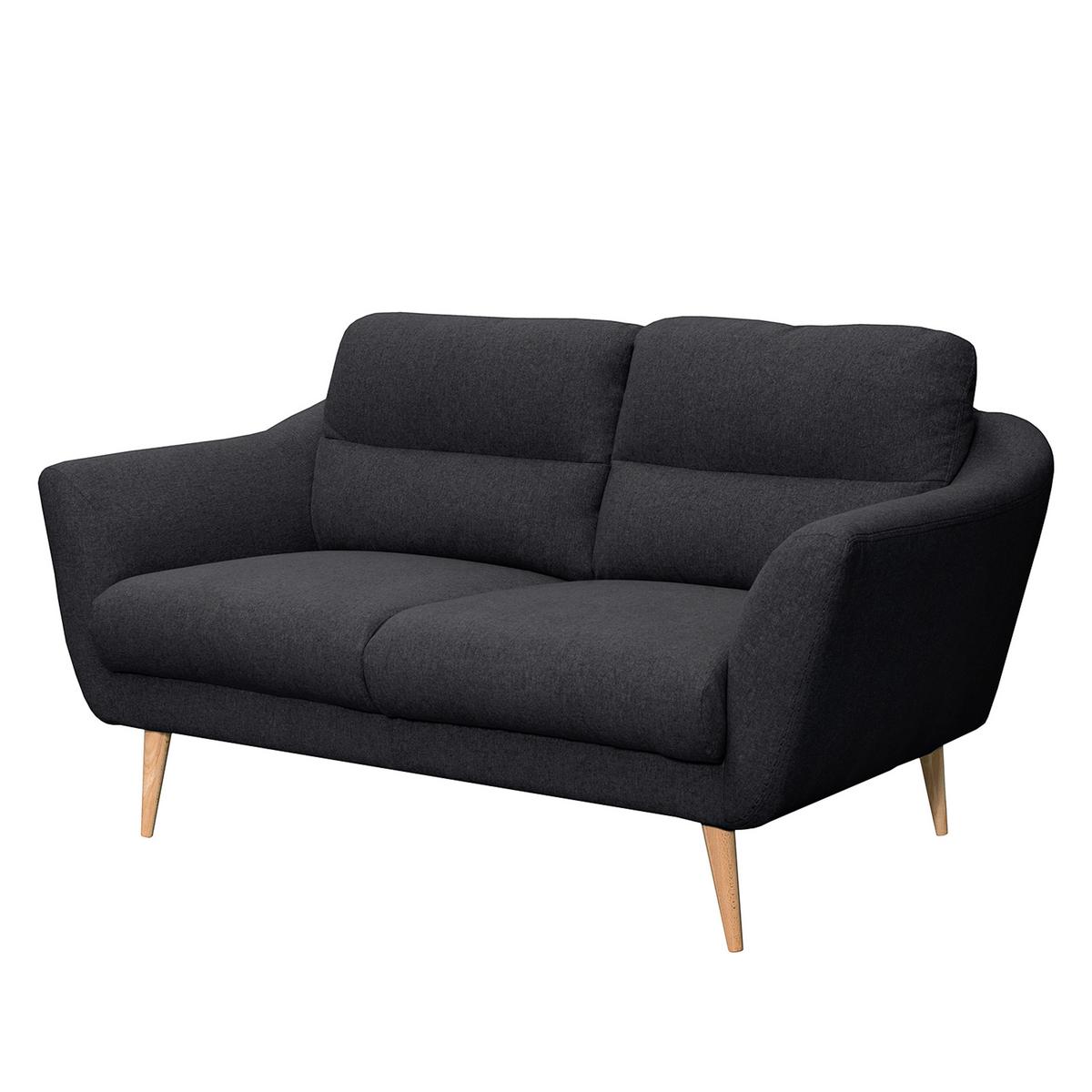 2-Sitzer-Sofa Tromso Anthazit B: 158 cm - Anthrazit/Buchefarben, Design, Textil (158/87/88cm) - Livetastic