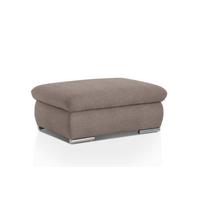 Polsterhocker Isona Taupe Chenille - Taupe/Chromfarben, Design, Textil (101/45/74cm) - Livetastic