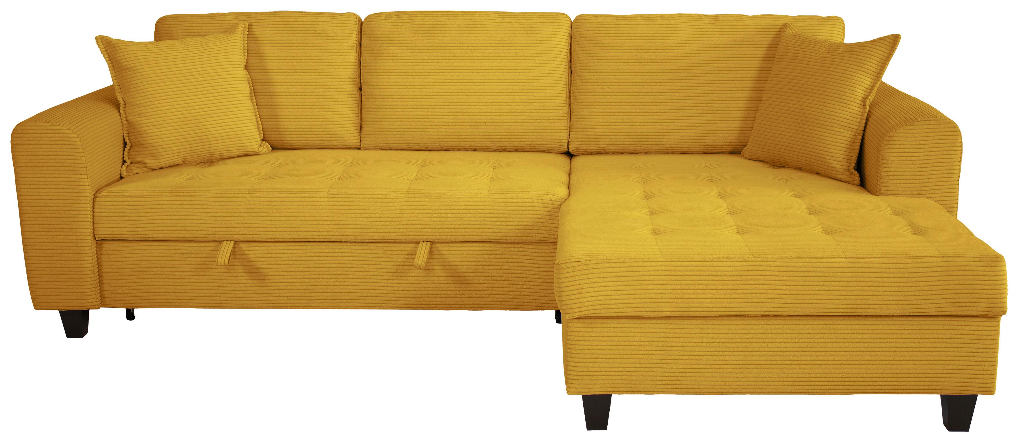 Ecksofa Moritz Senfgelb S: ca. 265x155 cm - Senfgelb, Trend, Textil (265/155cm)