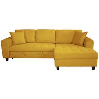 Ecksofa Moritz Senfgelb S: ca. 265x155 cm - Senfgelb, Trend, Textil (265/155cm)