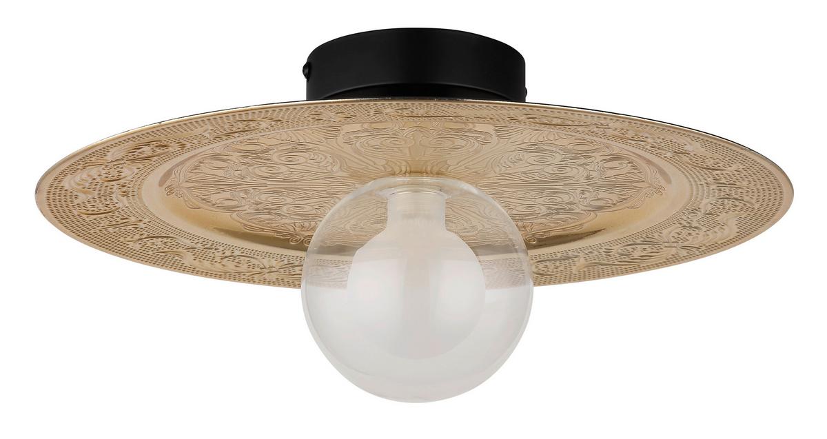 DECKENLEUCHTE 15169DG - Klar/Goldfarben, Basics, Glas/Kunststoff (33/15cm) - Globo