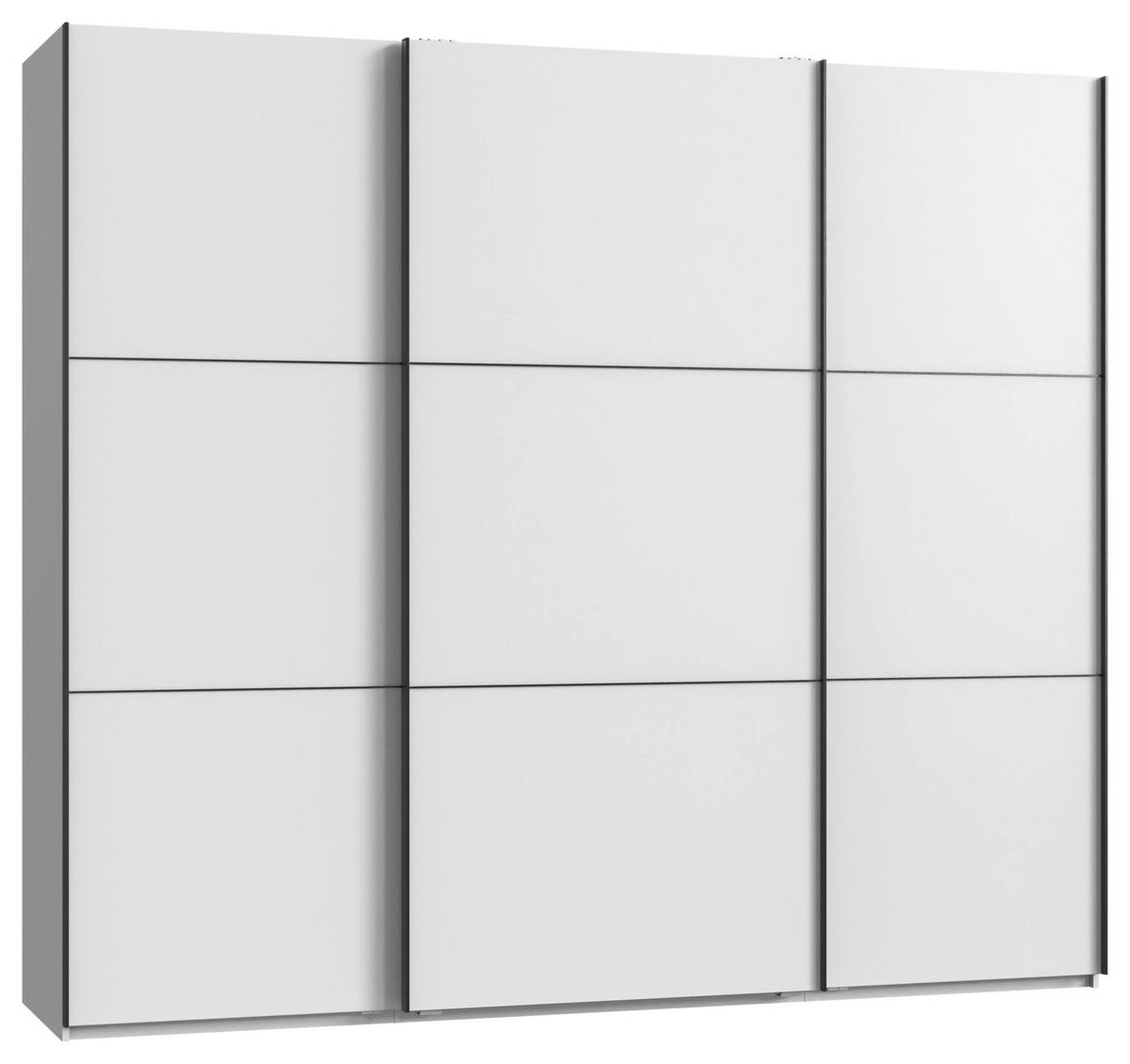 Schwebetürenschrank Indian A Weiß Dekor, B: 250cm - Weiß, KONVENTIONELL, Holzwerkstoff (250/216/65cm)