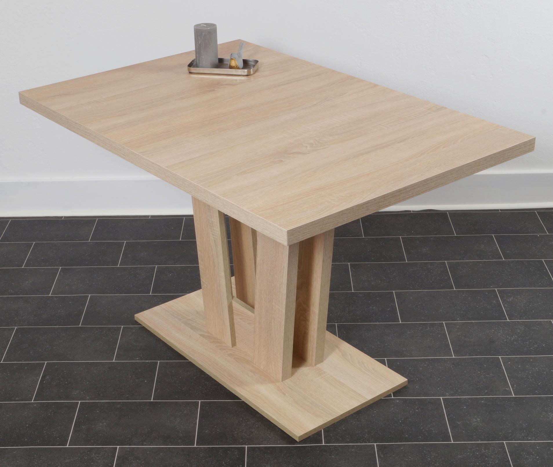 Esstisch Varese Eiche L: 120 cm - Sonoma Eiche, KONVENTIONELL, Holzwerkstoff (120/80/76cm) - MID.YOU