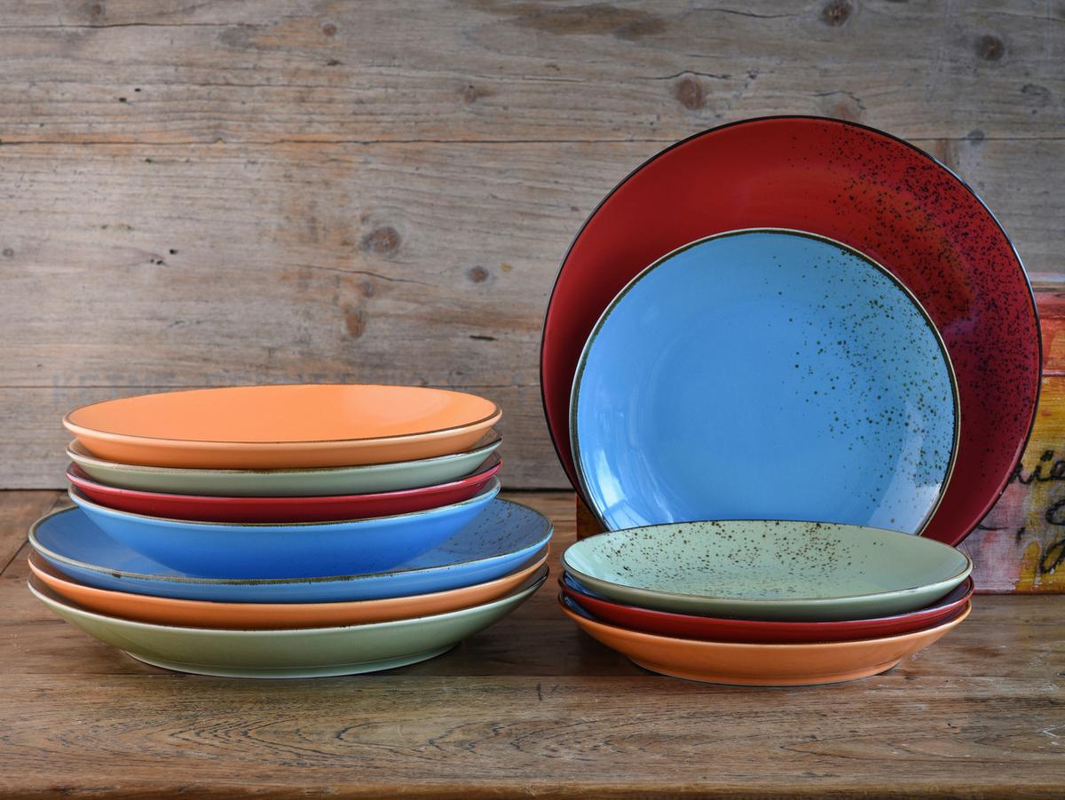 Kombiservice Keramik 4 Personen Geschirr Set - Multicolor, Basics, Keramik (31,5/31,5/38cm) - Creatable