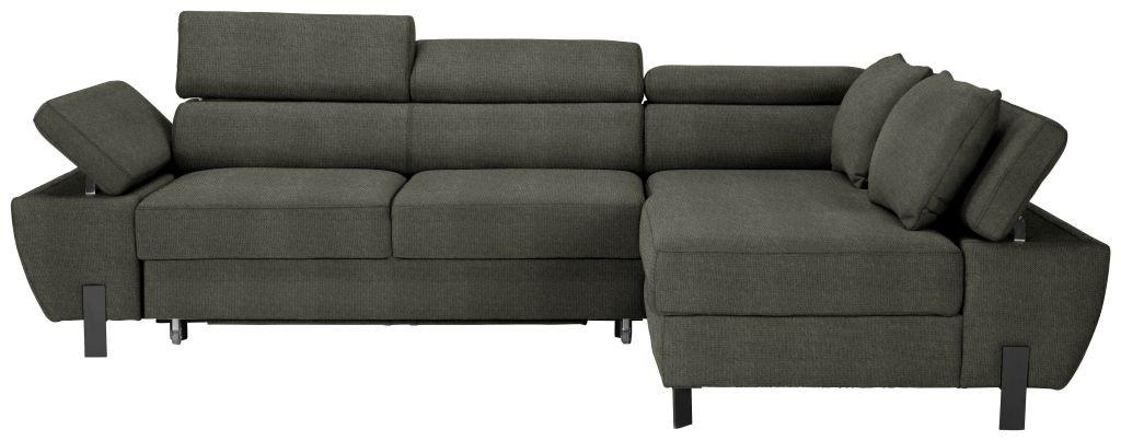 Rohová sedačka MILNA, pravá, zelená - černá/zelená, Moderní, kov/textil (277/189cm) - Mömax