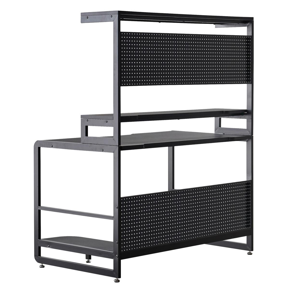 Schreibtisch Schwarz L: 120cm - Schwarz, Design, Holzwerkstoff/Metall (120/70/148cm) - Livetastic