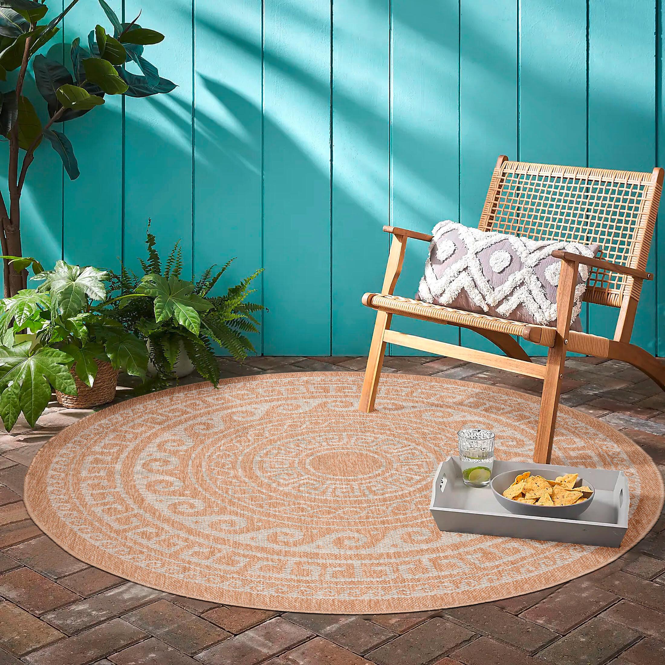 Outdoorteppich Comilla - Beige, Basics, Textil (120/120cm) - Novel