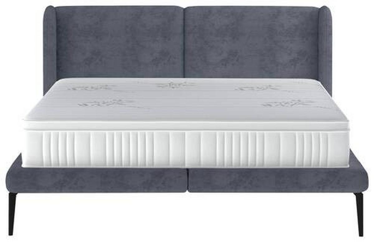 Polsterbett Tessina Sorisso - Hellgrau/Schwarz, MODERN, Textil (180/200cm) - Livetastic