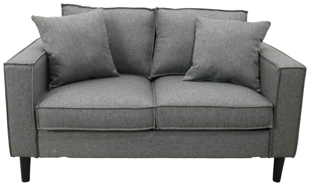 2-sitzer-sofa Beluna Hellgrau B: 141,5 Cm - Hellgrau/Schwarz, Basics, Textil (141,5/84/83cm) - P & B