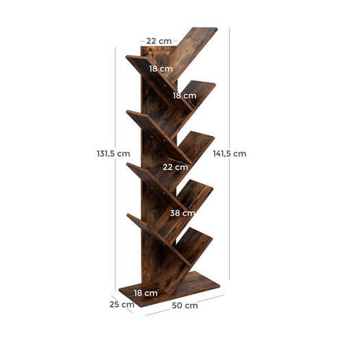 Bücherwand Iron H: 141,5 Cm  Braun - Braun, Basics, Holzwerkstoff (50/141,5/25cm) - Boxxx