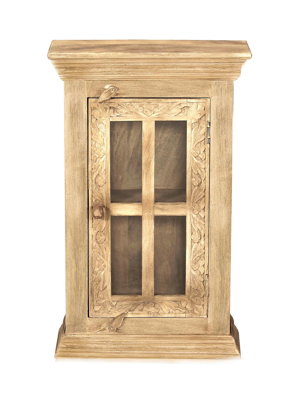 Hängeschrank Mangoholz B: 44cm - Naturfarben, Design, Glas/Holz (44/70/20cm) - MID.YOU