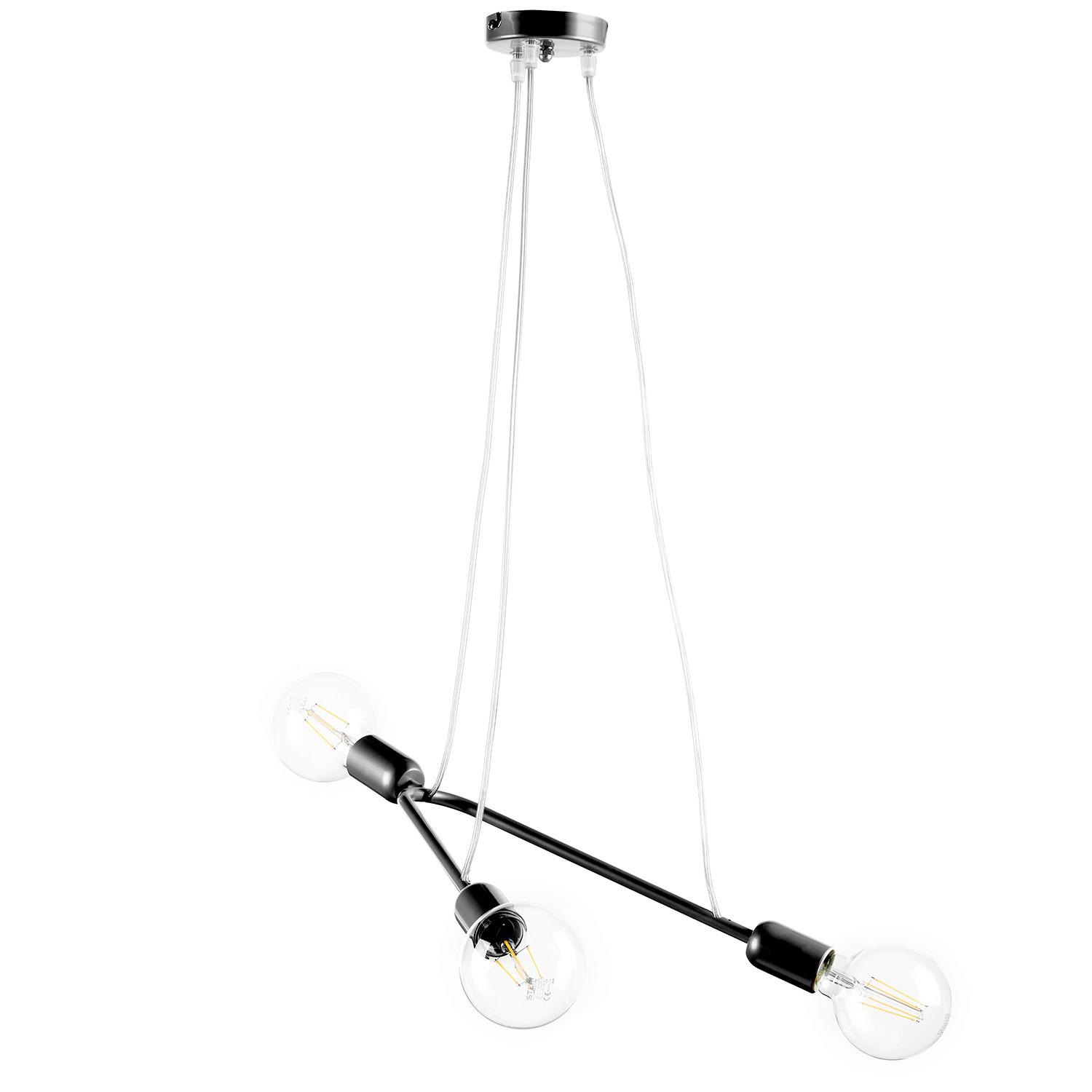 Pendelleuchte 5033/Sn - Schwarz, Design, Metall (65/10/75cm)