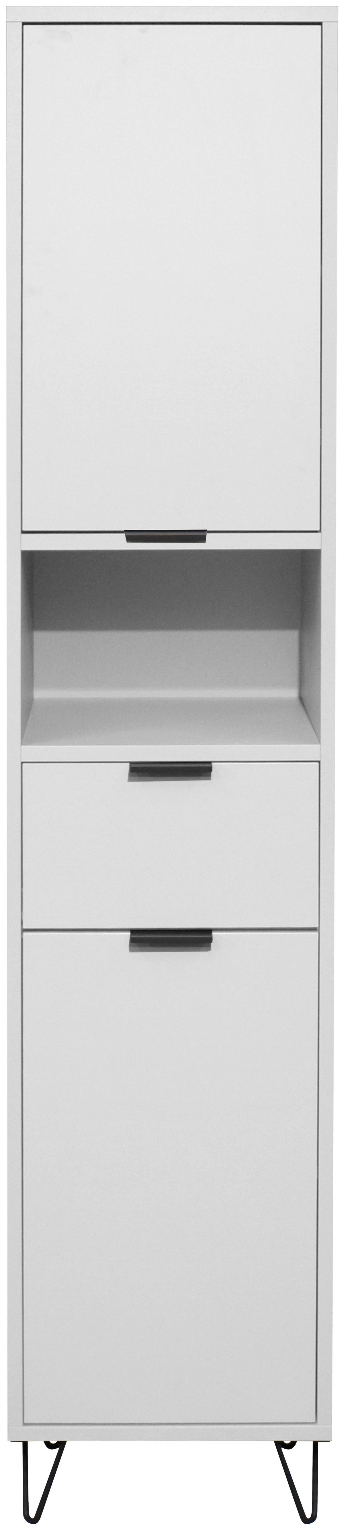 Hochschrank Bonnie Grau, B: 41 cm - Schwarz/Grau, MODERN, Holzwerkstoff (41/189/38cm) - Livetastic