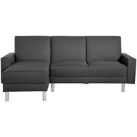 Ecksofa mit Schlaffunktion Just Fashion Graphitfarben - Chromfarben/Graphitfarben, KONVENTIONELL, Textil (152/230cm) - Max Winzer