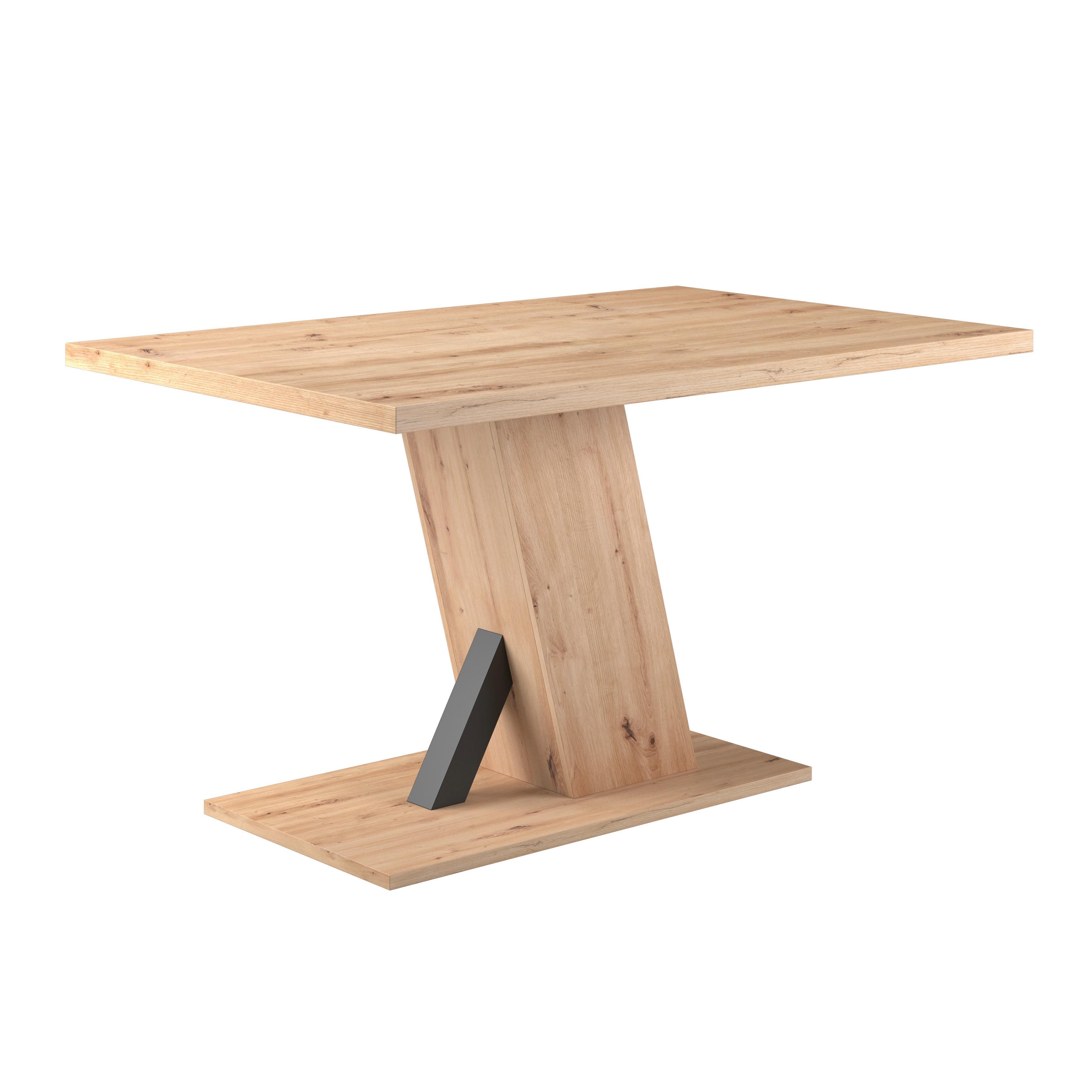 Esstisch Severin 138x90 cm Eichefarben - Eichefarben/Schwarz, MODERN, Holzwerkstoff (138/76/90cm)