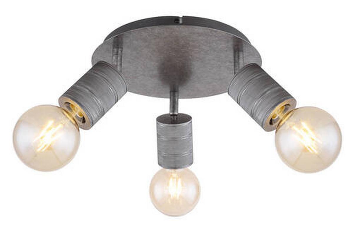 Strahler 3-flammig Ø 28 Cm - Silberfarben, Basics, Metall (28/16cm) - Globo