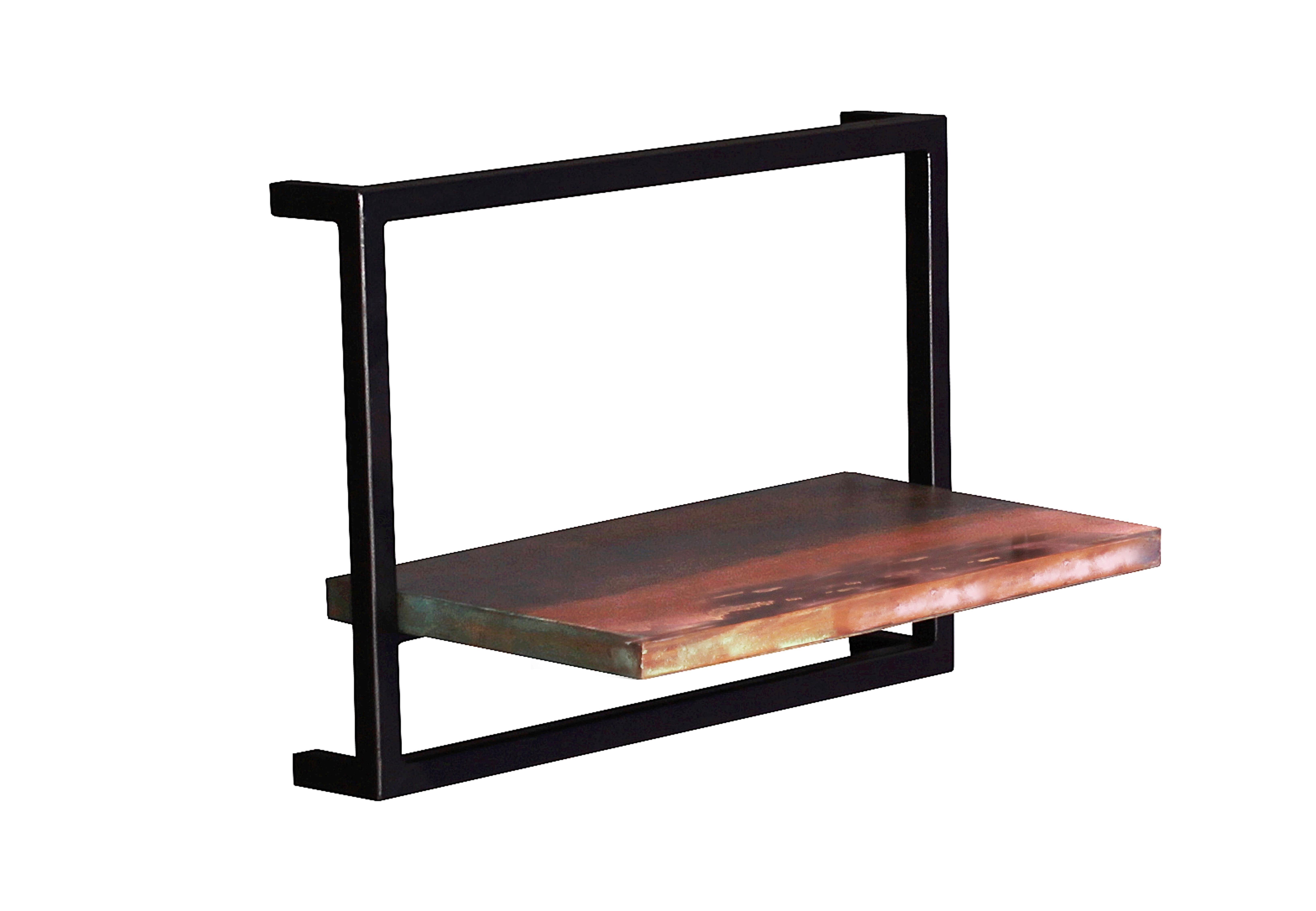 Wandregalset Multicolor/schwarz - Multicolor/Schwarz, Design, Holz/Metall (75/75/25cm) - MID.YOU