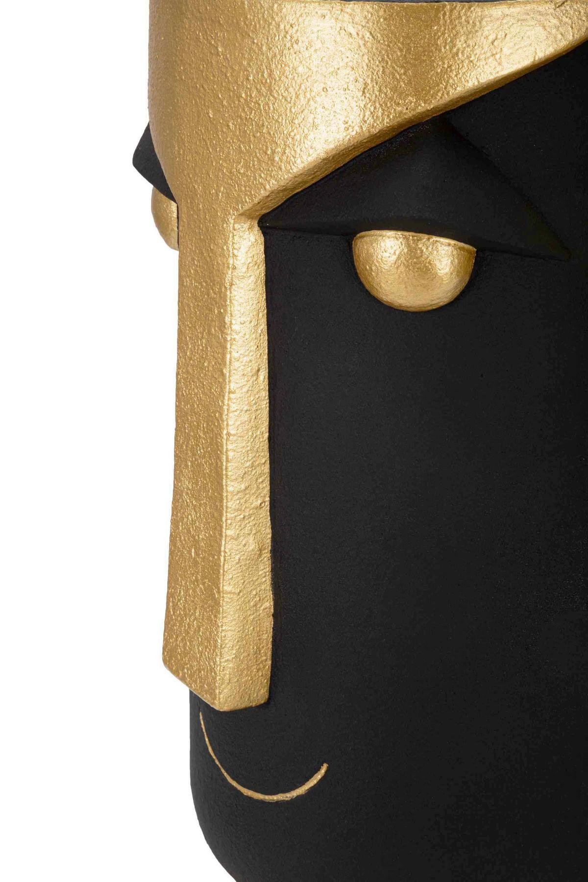 Vase Tribal C Schwarz, Goldfarben B: 30 Cm - Goldfarben/Schwarz, Basics, Kunststoff (30/40/23.5cm)