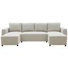 Wohnlandschaft Pharell Mit Schlaffunktion Beige - Beige/Schwarz, Basics, Textil (155/297/155cm) - Livetastic
