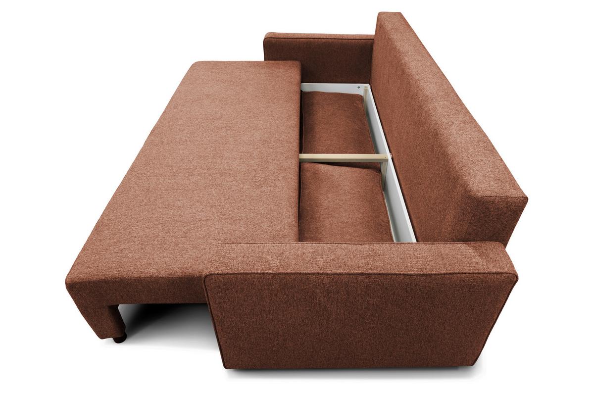 Rozkladacia pohovka NERA, červenohnedá tk. MATANA - červenohnedá, Modern, textil/plast (232/90/100cm)