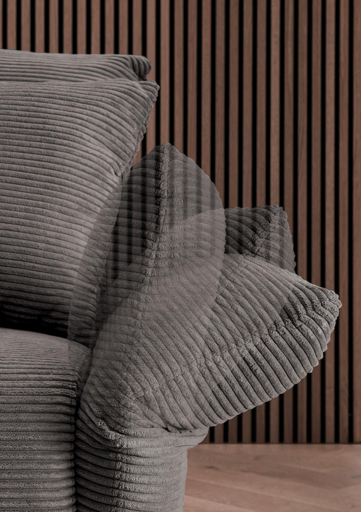 Ecksofa Vanilla Grau S: 256x294 cm - Schwarz/Grau, Design, Textil (256/294cm) - Livetastic