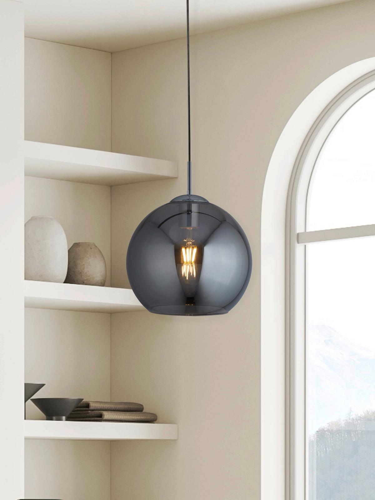 Függőlámpa 1621sm Balls - krómszínű, Trend, üveg/fém (25/120cm) - Searchlight
