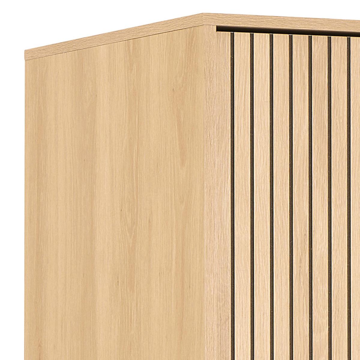 SKRIŇA S OTOČNÝMI DVERAMI ALBANY - čierna/prírodná farba, Design, kov/drevo (51,1/200/60cm)