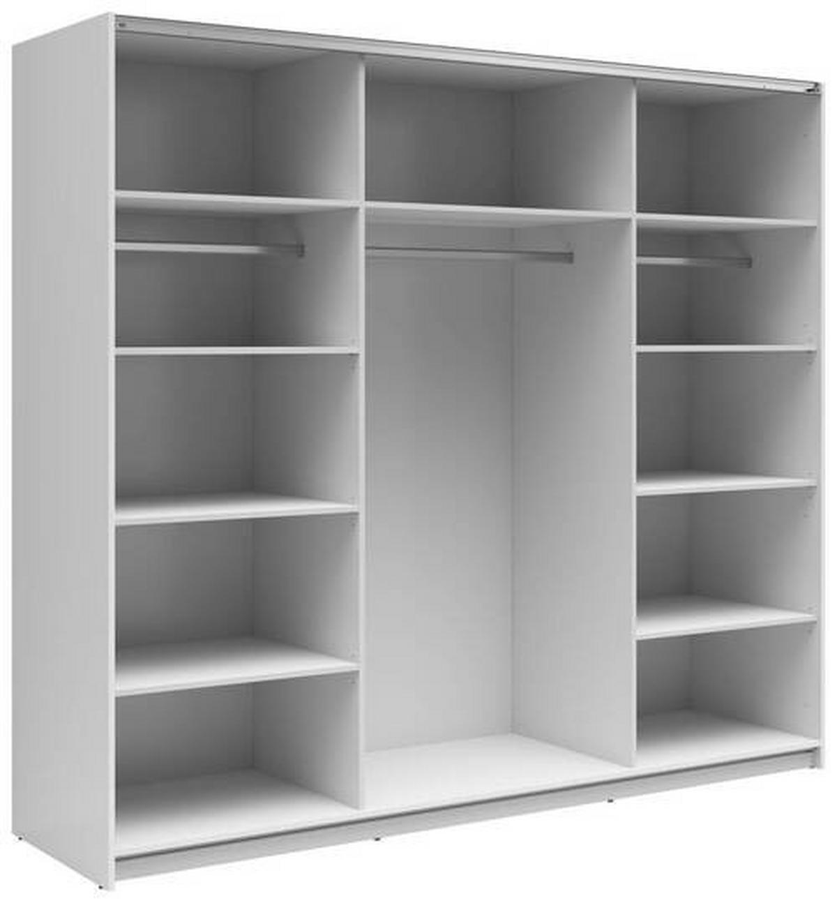 Tolóajtós Szekrény Tetrix 220/195 Cm - magasfényű fehér, Modern, faalapú anyag (220/195,5/60cm) - MID.YOU