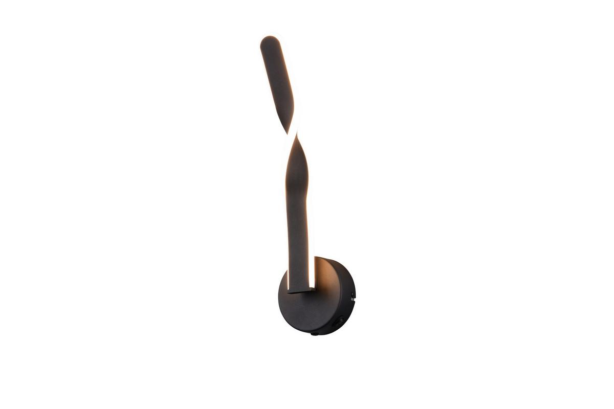 LED-Wandleuchte Ginko Schwarz Weiß B: 12 cm - Schwarz/Weiß, Design, Kunststoff/Metall (45,5/12/15cm)