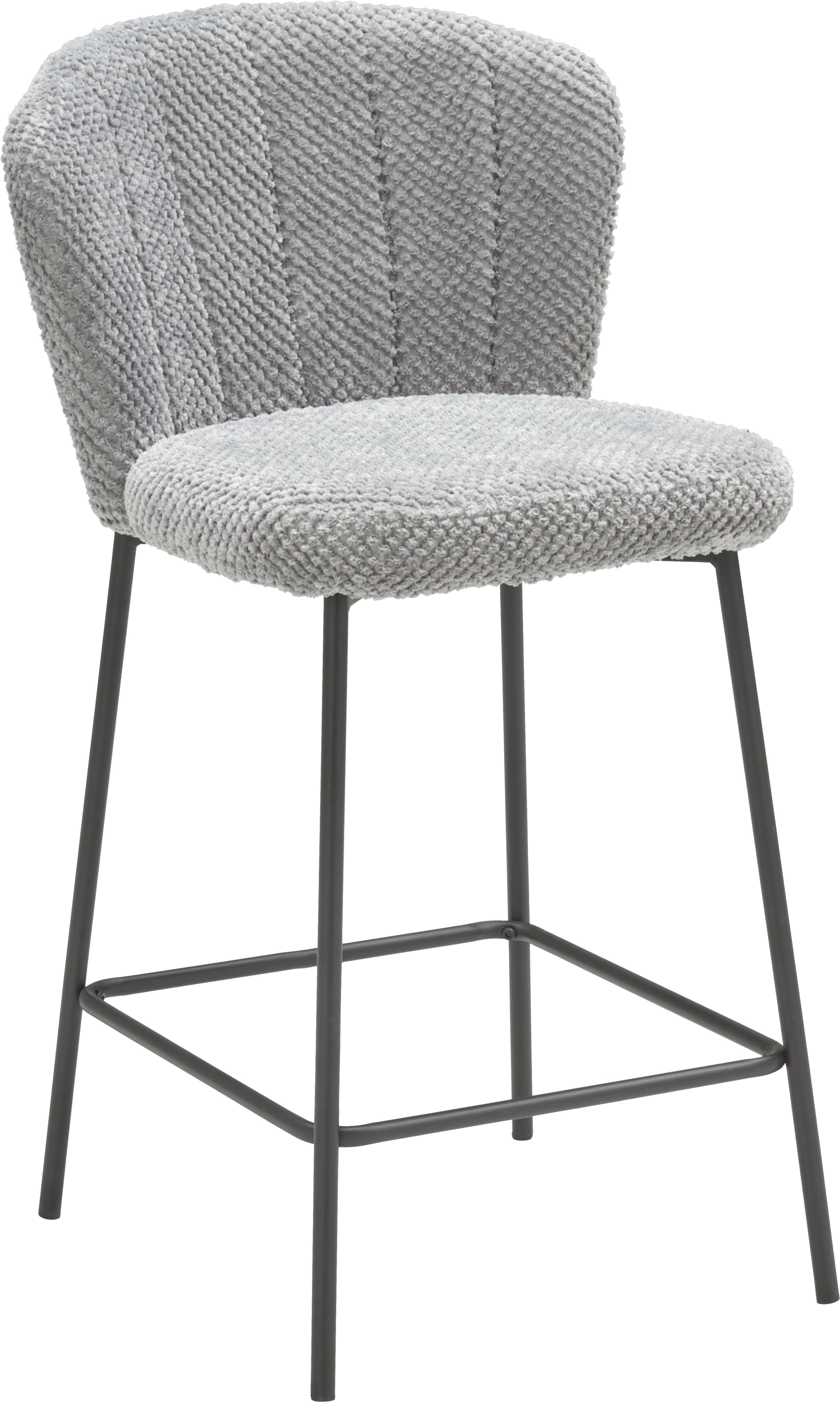 Barhocker Paris - Schwarz/Grau, LIFESTYLE, Holz/Textil (55/101/59cm) - Livetastic