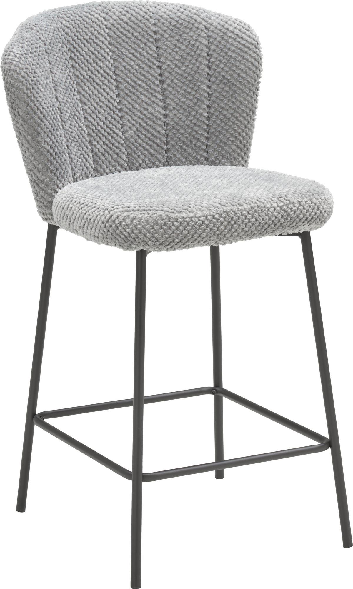 Barhocker Paris - Schwarz/Grau, LIFESTYLE, Holz/Textil (55/101/59cm) - Livetastic