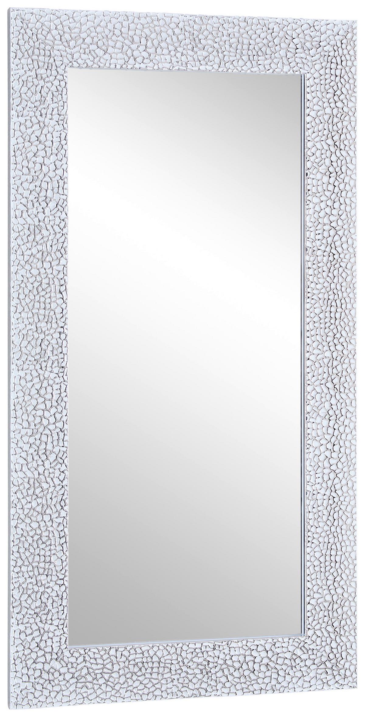 Spiegel Polly II Silberfarben/Weiß BxH: 84x44cm - Silberfarben/Weiß, MODERN, Glas/Kunststoff (84/44cm)