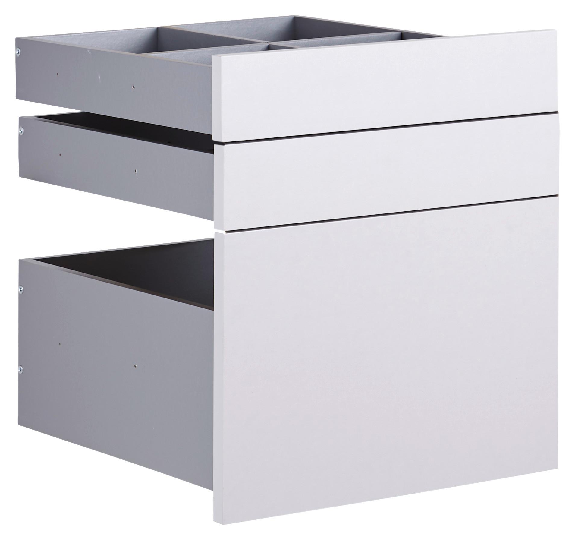Schubladeneinsatz Unit Hellgrau B: 45,3 cm 3 Fächer - Hellgrau, MODERN, Holzwerkstoff (45,3/50,3/47cm) - Ondega