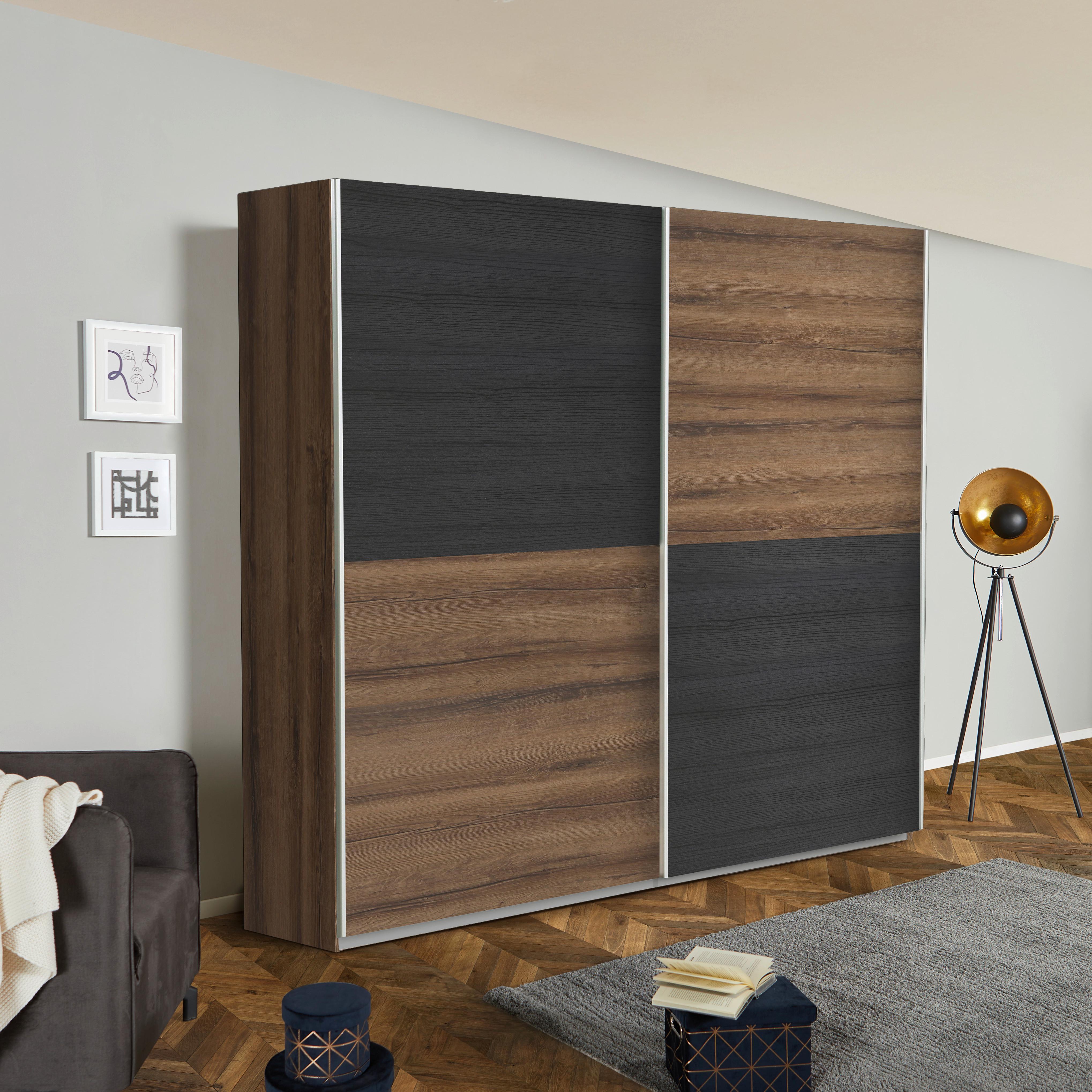 Függesztett Tolóajtós Szekrény Express - Tölgyfa/Iszap, Lifestyle, Faalapú anyag/Műanyag (170,3/190,5/61,2cm)