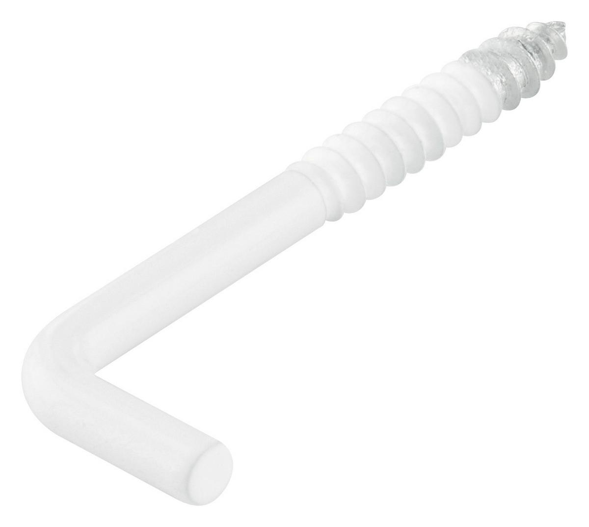 Schraubhaken Gerade Stahl L: 5 cm 4 Stk. In Box - Weiß, Metall (5cm) - Suki