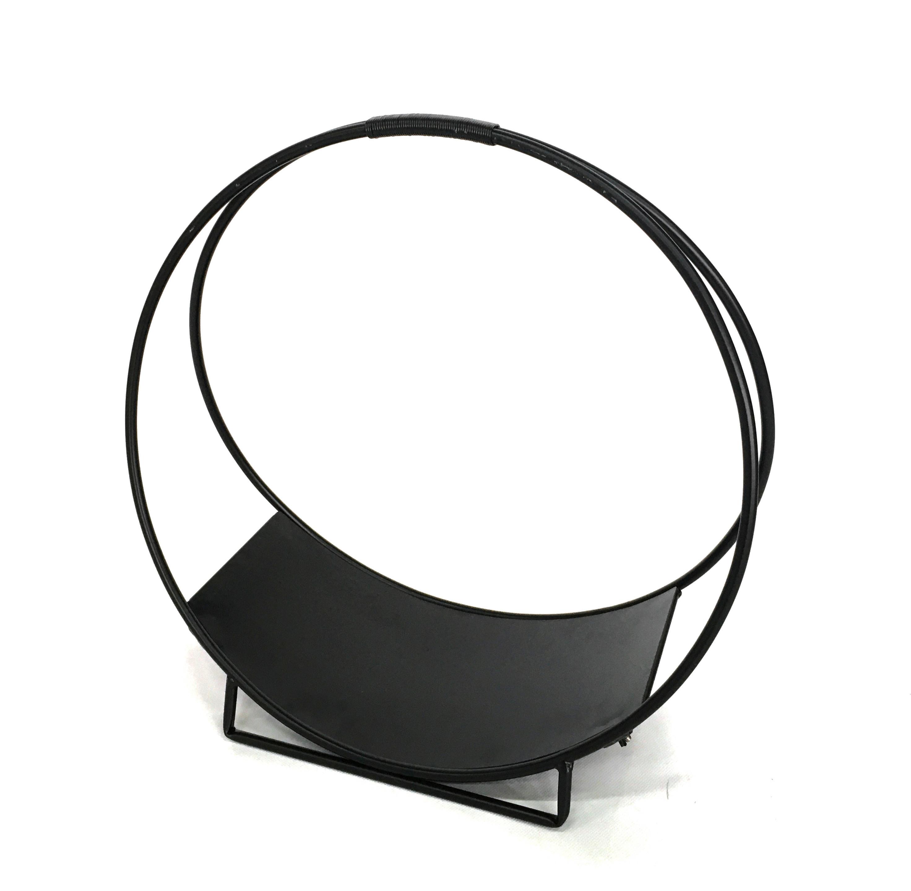 Stojan na krbové drevo OSKAR čierna - čierna, Modern, kov (51/50/24cm) - Modern Living