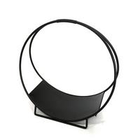 Stojan na krbové drevo OSKAR čierna - čierna, Modern, kov (51/50/24cm) - Modern Living