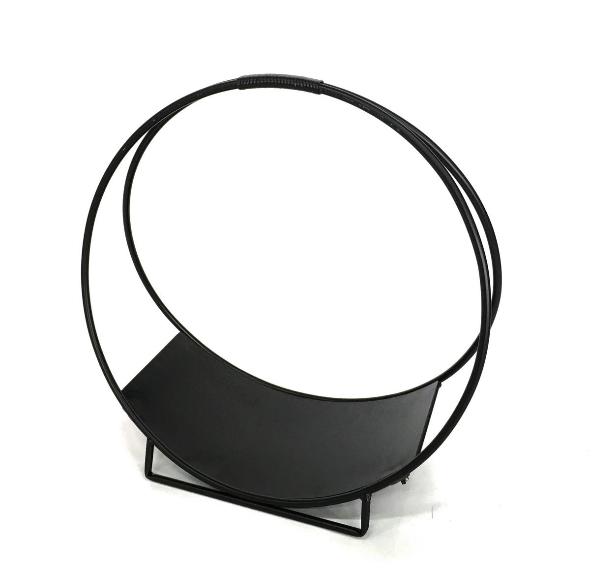 Stojan na krbové drevo OSKAR čierna - čierna, Modern, kov (51/50/24cm) - Modern Living