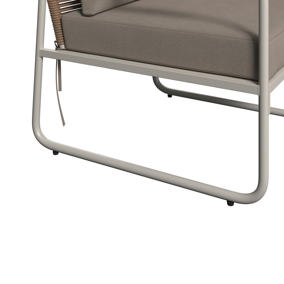 Loungegarnitur Portofino - Creme/Weiß, MODERN, Holz/Kunststoff (77/71/116cm) - Beldano