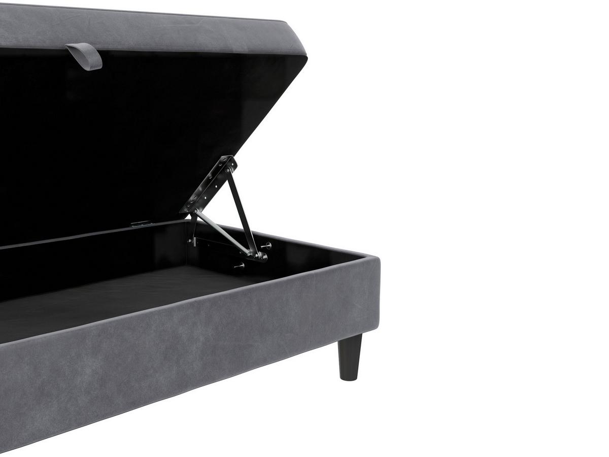Hocker Hannover Anthrazit, mit Stauraum - Anthrazit/Schwarz, Basics, Textil (130/43/69cm) - Livetastic