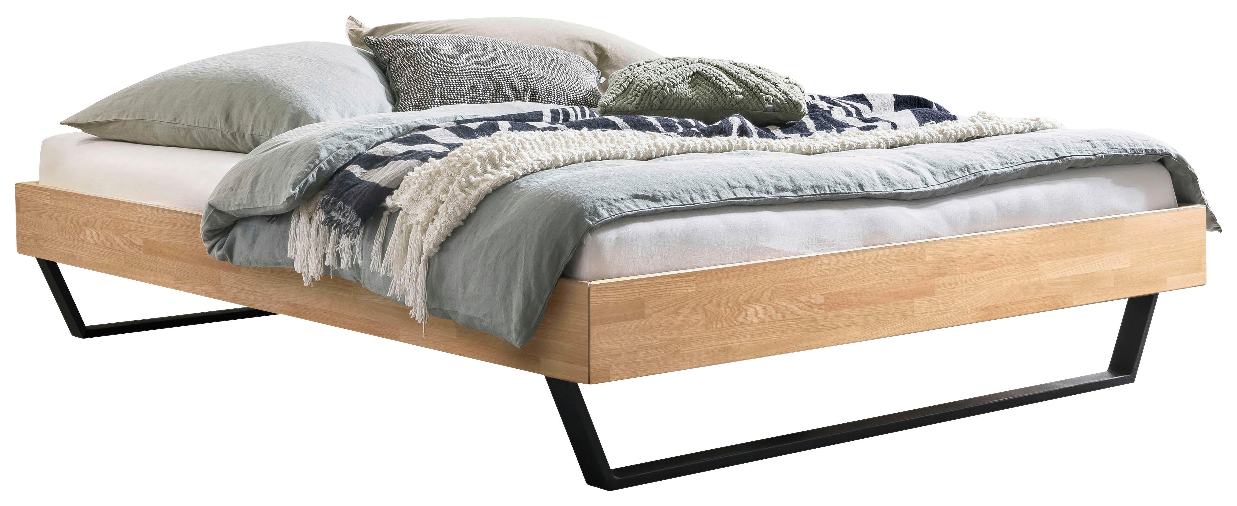 Bett Ostino Anthrazit/eiche 160x200 Cm - Eiche Bianco/Anthrazit, KONVENTIONELL, Holz (160/200cm) - Hasena