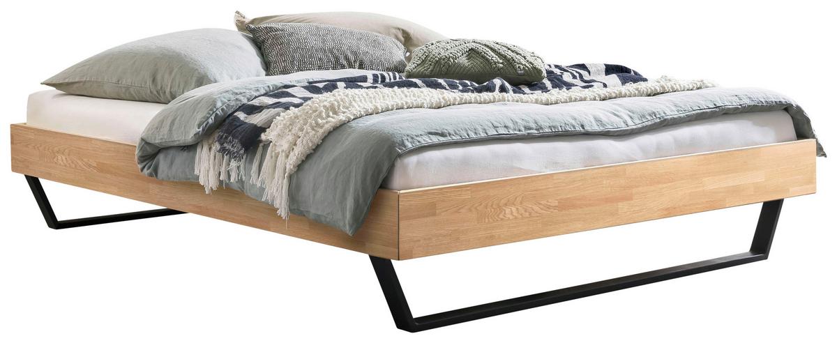 Bett Ostino Anthrazit/eiche 160x200 Cm - Eiche Bianco/Anthrazit, KONVENTIONELL, Holz (160/200cm) - Hasena