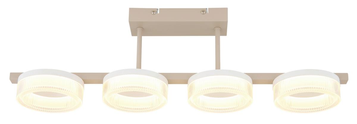 LED-Deckenleuchte 3000k, 1600lm - Sandfarben/Transparent, Design, Kunststoff/Metall (67/13/19,5cm) - Globo