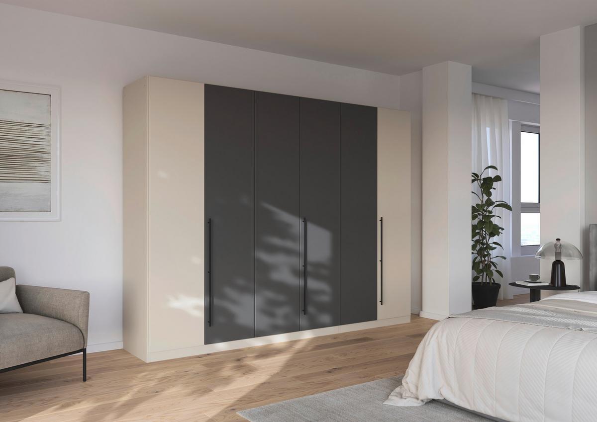Kleiderschrank Safari B: 271 cm - Champagner/Grau, KONVENTIONELL, Holzwerkstoff (271/229/54cm)